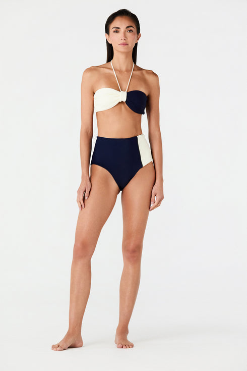Emma Top / Navy - Ivory