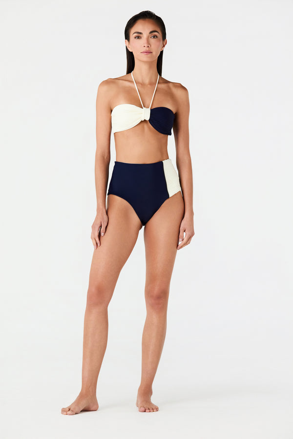 Emma Top / Navy - Ivory