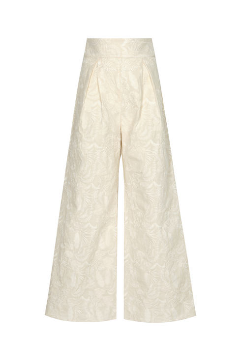 Fiol Canvas Embroidered Pants / Ecru