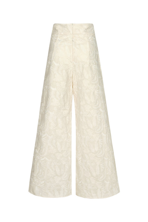 Fiol Canvas Embroidered Pants / Ecru