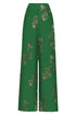 Fiol Cotton Silk Pants / Green Buganvilias