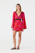 Francisca Silk Jacquard Mini Dress / Red & Fuchsia Maxi Buganvilia