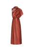 Gioconda Satin Silk Midi Dress / Red Chains