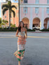 Antigua Linen Midi Dress / Peach Palms