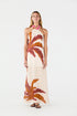 Ipanema Linen Maxi Dress / Fuchsia Palm