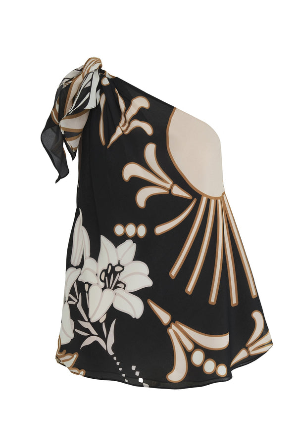 Myanmar Crepe Chine Top / Black