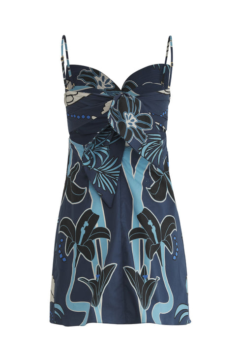 Victoria Cotton Mini Dress / Blue Garden