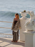 Cavalo Embroidered Linen Poncho / Ivory and Navy