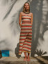 Gigi Linen Midi Dress / Orange Stripes