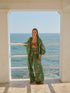 Fiol Cotton Silk Pants / Green Buganvilias