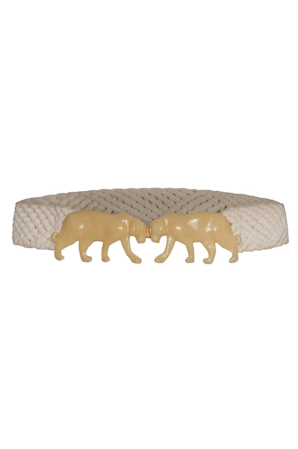 Jaguar Braided Belt / Ivory