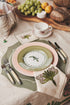 Lirios Linen Napkins / Ivory & Green - Set of 4
