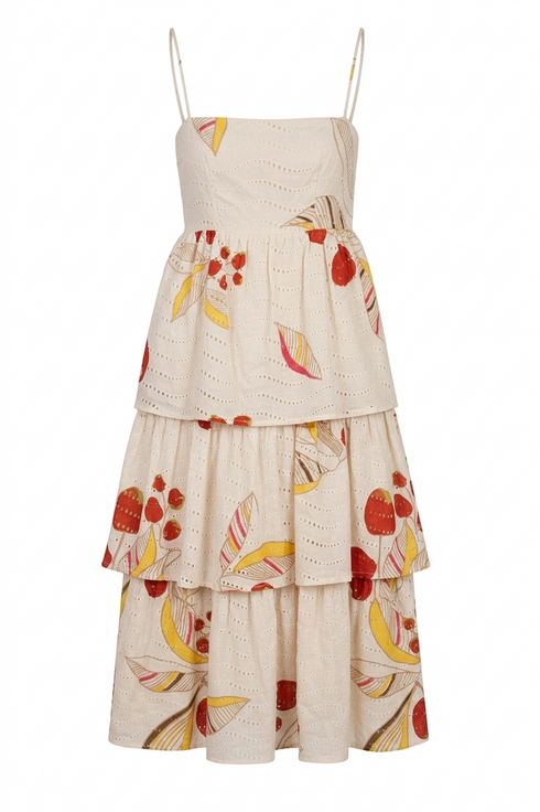 Lola Cotton eyelet Midi Dress / Ivory Chontaduros
