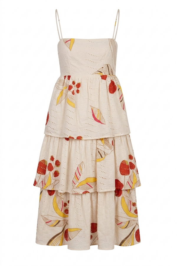 Lola Cotton eyelet Midi Dress / Ivory Chontaduros