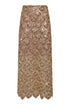 La Sultana Sequined Midi Skirt / Gold Palms