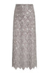 Sultana Palms Sequined Midi Skirt / Silver