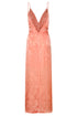 Macarena Silk Jacquard Midi Dress / Peach