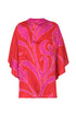 Manzanares Silk Jacquard Blouse / Red & Fuchsia Maxi Buganvilias
