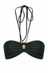 Maria Top / Dark Green & Ivory