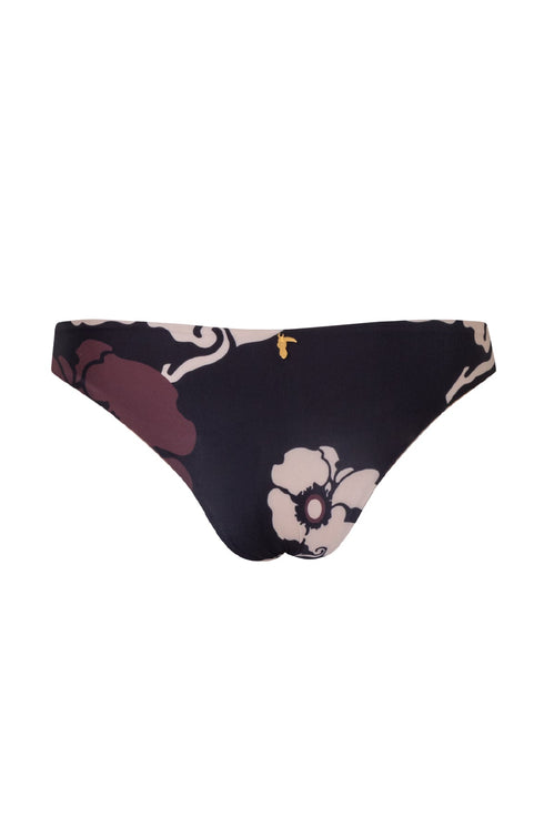 Guava Bottom / Black Maxi Flowers - Nude