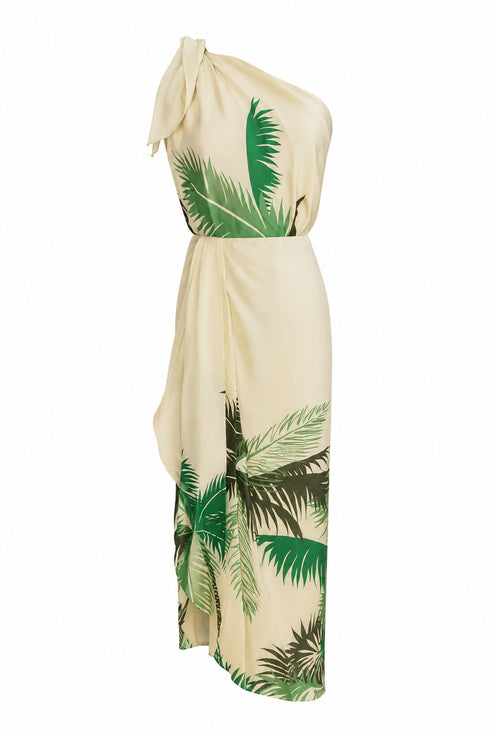 Myanmar Satin Cotton Silk Skirt/ Green Exclusivo