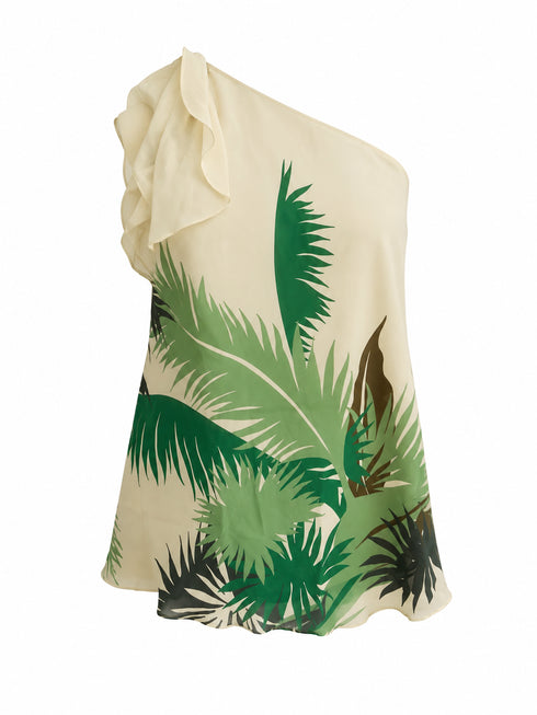 Myanmar Cotton Silk Blouse Green Exclusivo