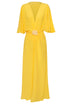 Perla del Sol Silk Midi Dress / Yellow