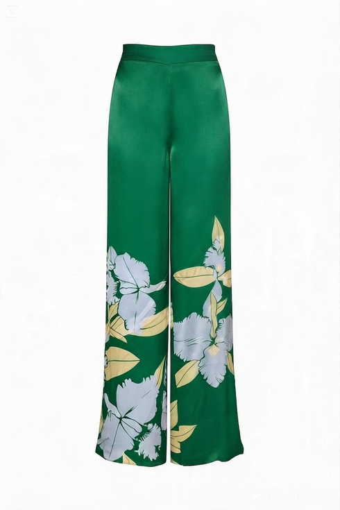 Pichinde Satin SiIk Pants / Green Exclusivo