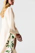 Rafaela Embroidered Kaftan / Ivory Green Buganvilias