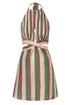 San Agustín Linen Mini Dress / Green Artisanal Stripes