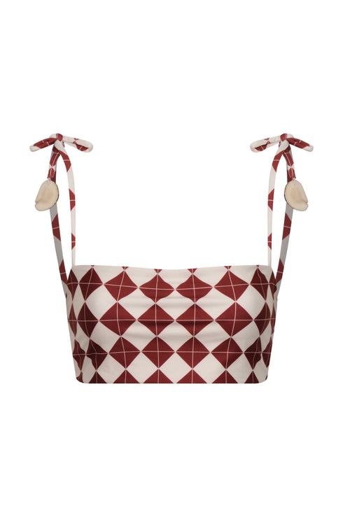San Miguel Top / Burgundy Rhombuses Ivory - Ivory