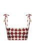 San Miguel Top / Burgundy Rhombuses Ivory - Ivory
