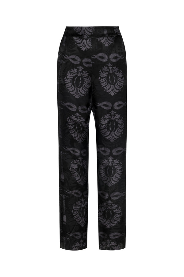 Santo Tomas Silk Jacquard Pants / Black