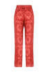 Santo Tomas Jacquard Silk Pants / Red Exclusivo
