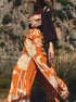 La Bamba Crepe Chine Pants / Orange Gladiolos