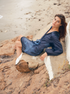 Hojarasca Martellato Silk Mini Dress / Navy Tropical Landscape