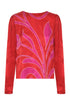 Sevilla Silk Jacquard Blouse / Red & Fuchsia Maxi Buganvilia
