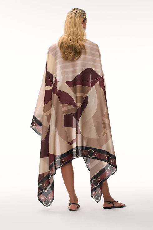 De La Falaise Cotton Silk Sarong / Brown Horses