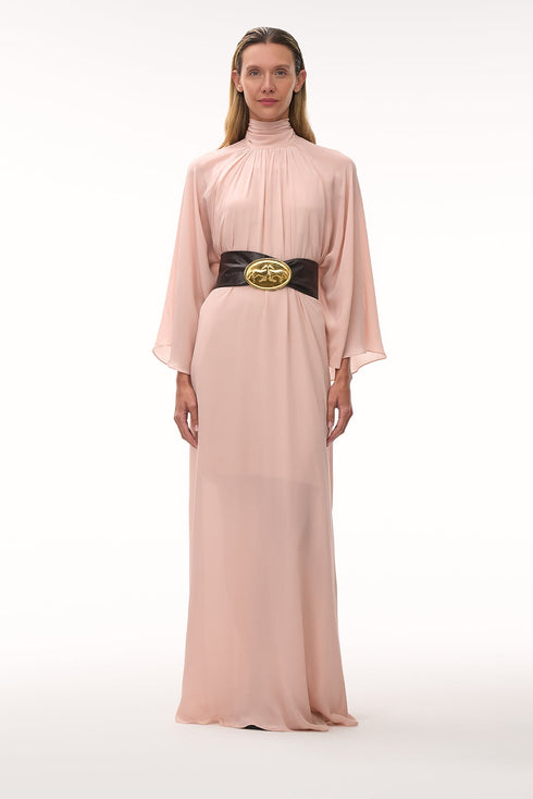 Boho Crepe Chine Maxi Dress / Dust Pink