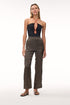 Santo Tomás Satin Silk Pants / Black & Ivory Seeds