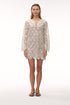 La Maestranza Sequined Palms Mini Dress / Silver