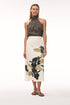Magdalena Satin Silk Blouse / Black & Ivory Seeds