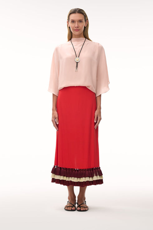 Manzanares Crepe Chine Blouse / Dust Pink