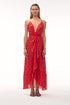 Sabina Martellato Silk Midi Dress / Red Polka Palms
