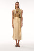 Silvia Satin Silk Blouse / Yellow Intricate Shells
