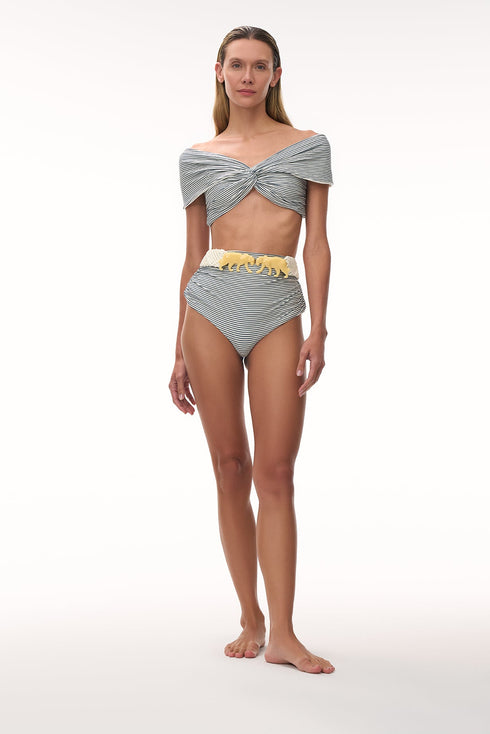 Iris Top / Navy Stripes - Ivory