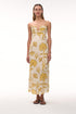 Antigüa Linen Midi Dress / Yellow Flowers