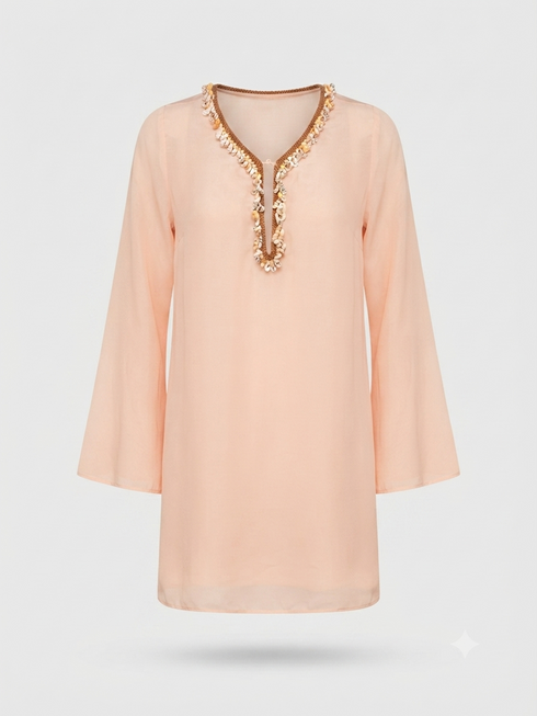 Tarde de Mar Crepe Chine Mini Dress / Dust Pink Exclusive