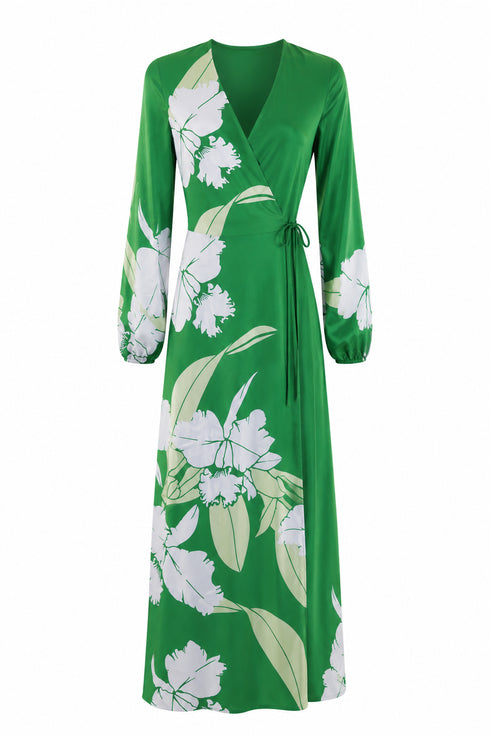 Tertulia Satin Silk Dress / Green Exclusivo