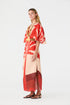 Topacio Linen Midi Tunic Dress / Orange Palms